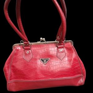Prada red dome  bag